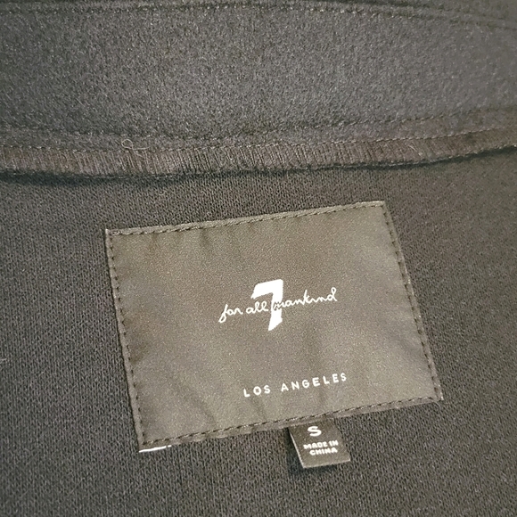7 For All Mankind Pea Coat Jacket Size Small (4-6) Black‎ - Picture 3 of 9